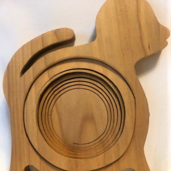 Never-Used Handcrafted Collapsible Wooden Basket - Picture 3 of 7